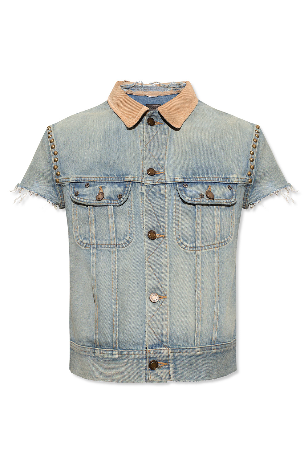 Saint laurent corduroy collar denim jacket hotsell